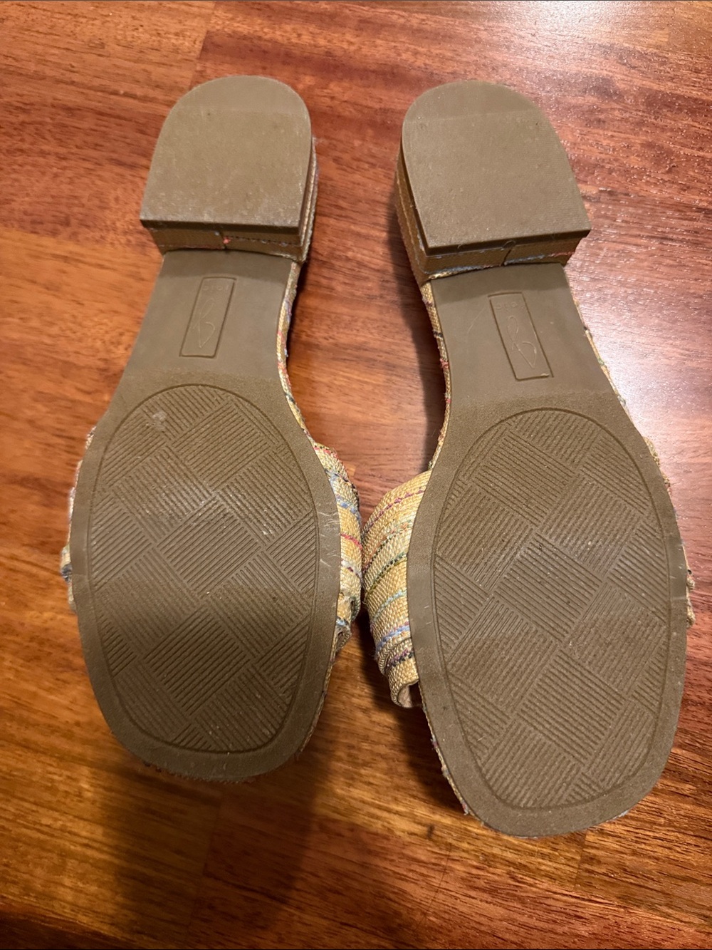 Joie Neutral Striped Slide Mules with Buckle - Picture 3 of 4